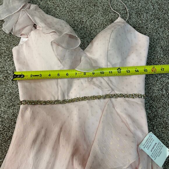 MAC DUGGAL Women's 49330 Ruffle Trimmed Polkadot High Low Dress Size 4 In Salmon - Picture 10 of 13